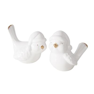 Boltze Home Vogel ville dolomiet h9cm wit