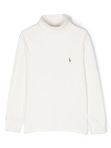 POLO RALPH LAUREN KIDS sweat en coton à col roulé - Blanc