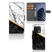 OnePlus 10 Pro | Bookcase | Marmer Wit Zwart - Origineel Cadeau Man