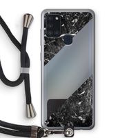 Zwart marmer: Samsung Galaxy A21s Transparant Hoesje met koord