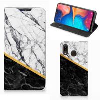 Samsung Galaxy A30 | Standcase | Marmer Wit Zwart - Origineel Cadeau Man