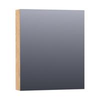 Brauer Impress Deluxe Spiegelkast - 60 cm - met interne en externe Verlichting - 1 Linksdraaiende Dubbelzijdige Spiegeldeur - Forest Tan