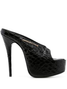 Alexander Wang sandales 150 mm à effet de crocodile - Noir