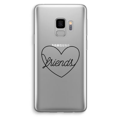 Friends heart black: Samsung Galaxy S9 Transparant Hoesje