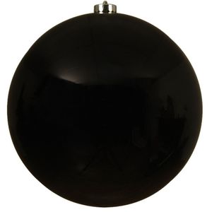 Grote raam/deur/kerstboom decoratie zwarte kerstballen 20 cm glans   -