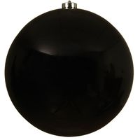 Grote raam/deur/kerstboom decoratie zwarte kerstballen 20 cm glans   - - thumbnail