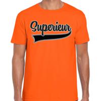 Foute party t-shirt voor heren - Superieur - oranje - carnaval/themafeest - thumbnail