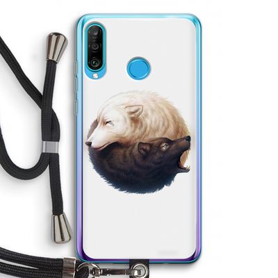 Yin Yang Wolves: Huawei P30 Lite Transparant Hoesje met koord