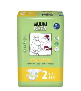 Muumi Baby Eco luiers maat 2 mini 3-6kg (58 st)