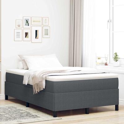 Bedframe Donkergrijs 120 x 200 cm Katoenen stof