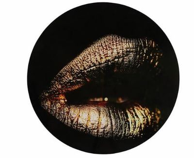 Schilderij rond Amaris L zwart/goud