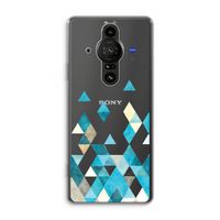 Gekleurde driehoekjes blauw: Sony Xperia Pro-I Transparant Hoesje