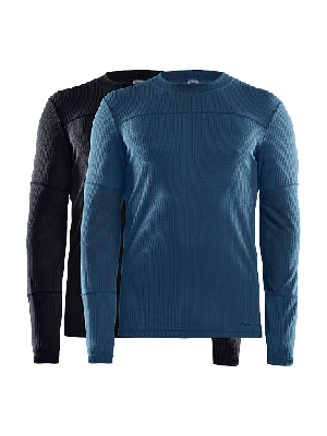 Craft Core Dry ondershirt 2-pack lange mouw zwart/blauw dames