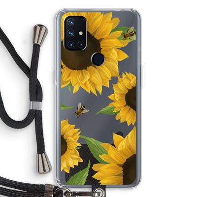 Sunflower and bees: OnePlus Nord N10 5G Transparant Hoesje met koord