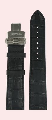 Horlogeband Certina C600011636 Leder Zwart 21mm