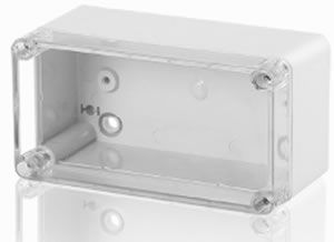 Lege opbouwbehuizing met transparante deksel 150 mm
