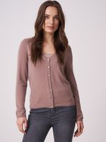 Basic fijngebreid vest met V-hals van biologisch cashmere