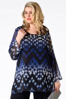Yoek Blouse beaded HAILEY | Blauw | Maat S