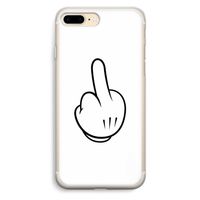 Middle finger white: iPhone 7 Plus Transparant Hoesje