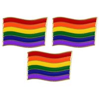 3x Regenboog pride vlag metalen pin/broche 4 cm