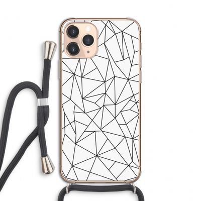Geometrische lijnen zwart: iPhone 11 Pro Transparant Hoesje met koord