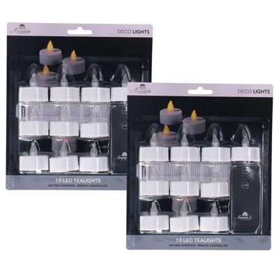 Anna's Collection Waxinelichtjes - LED - 20x st - afstandsbediening - theelichtjes