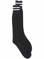 Brunello Cucinelli chaussettes ajourées à rayures - Gris