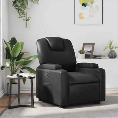 Fauteuil verstelbaar kunstleer zwart