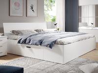 Tweepersoonsbed BETTY 160x200 cm met 2 lades wit - thumbnail
