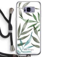 Tropical watercolor leaves: Samsung Galaxy S8 Transparant Hoesje met koord