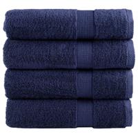 VidaXL Handdoeken solund 4 st 600 g/m² 50x100 cm marineblauw