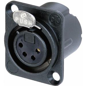 Neutrik NC4FD-LX-B XLR-connector Flensbus, contacten recht Aantal polen: 4 Zwart 1 stuk(s)