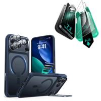 iPhone 17 Pro Max Bundle Classic Hybrid Magnetic Case (Camera Control, Stash Stand) and Armorite Screen Protector - Frosted Blue iPhone 17 Pro Max Bundle Classic Hybrid Magnetic Case (Camera Control, Stash Stand) and Armorite Screen Protector - Frosted Blue