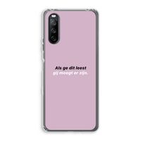 gij moogt er zijn: Sony Xperia 10 III Transparant Hoesje