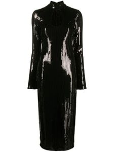 De La Vali robe mi-longue Lazarus à sequins - Noir