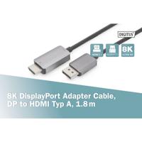 Digitus DB-340305-018-S DisplayPort-kabel DisplayPort Adapterkabel DisplayPort-stekker, HDMI-A-stekker 1.8 m Zwart 8K UHD, Afgeschermd (drievoudig), Flexibel, - thumbnail