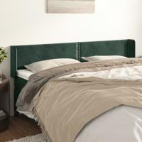 Hoofdbord met randen 203x16x78/88 cm fluweel donkergroen