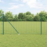 VidaXL Hek met paal groen 1,4 x 10 m staal en pvc