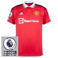 Manchester United Shirt Thuis 2022-2023 + Premier League & No Room For Racism Badges