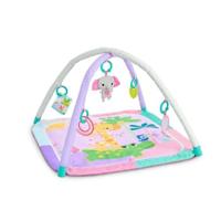 BRIGHT STARTS Opvouwbare baby-activiteitenmat - Jungle Pink - Boog met sensorisch en muzikaal speelgoed, spiegel