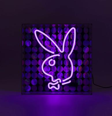Playboy - Glazen Neon Box - Disco Bunny Paars