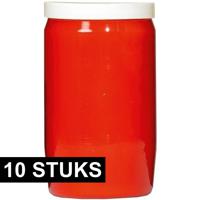 Grafkaars/gedenklicht - 10x - rood - 6 x 10 cm - 3 dagen brandtijd