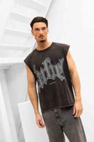 Label Garment Raw Sleeveless Shirt Heren Donkergrijs - Maat S - Kleur: Donkergrijs | Soccerfanshop