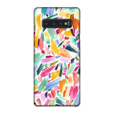Watercolor Brushstrokes: Samsung Galaxy S10 4G Volledig Geprint Hoesje