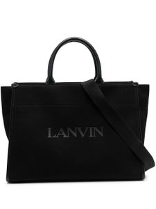 Lanvin sac cabas en cuir à logo imprimé - Noir