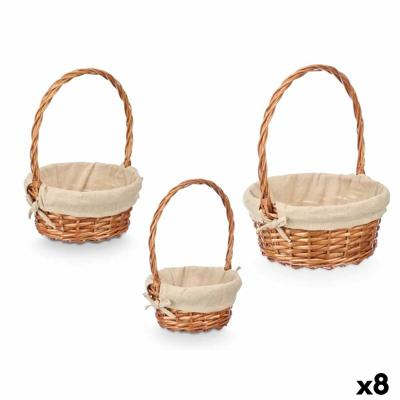 Basket spelset Kipit Natuurlijk Polyester Katoen vlechtwerk 3 Onderdelen (8 Stuks)