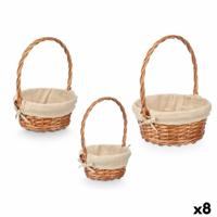 Basket spelset Kipit Natuurlijk Polyester Katoen vlechtwerk 3 Onderdelen (8 Stuks)