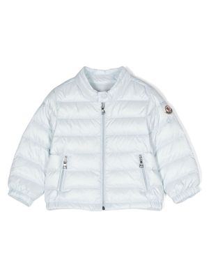 Moncler Enfant veste bomber à logo appliqué - Bleu