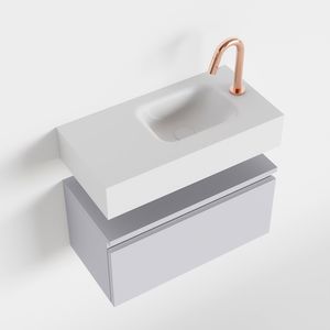 MONDIAZ ANDOR 60cm toiletmeubel cale. LEX 60cm wastafel talc rechts 1 kraangat