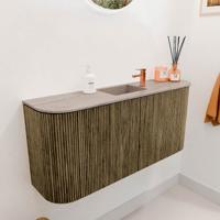 Toiletmeubel Mondiaz Joya Dlux | 93.2 cm | Meubelkleur Dusk | Faye wastafel Saba Wasbak Midden | 1 kraangat